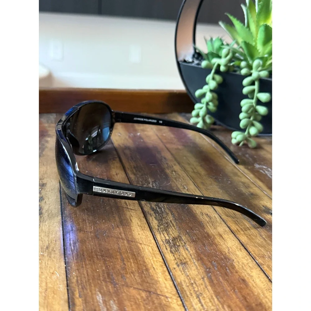 Suncloud Joyride Polarized Sunglasses Black Frame Blue Mirror Lens Sport Aviator